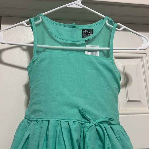NWT Girl’s Easter dress size 6x turquoise with tulle underlay - Picture 2 of 13